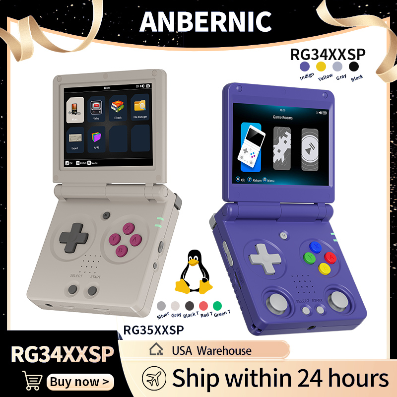 Retro Gaming Anbernic - Anbernic RG34XXSP RG35XXSP Flip Handheld-Spielekonsole IPS-Bildschirm