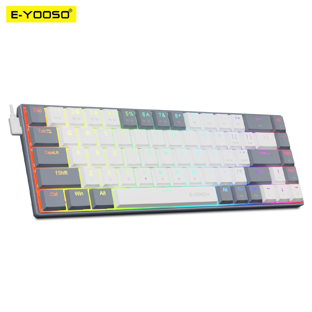 Retro Gaming Keyboard - E-YOOSO A68 RGB Mini Slim USB