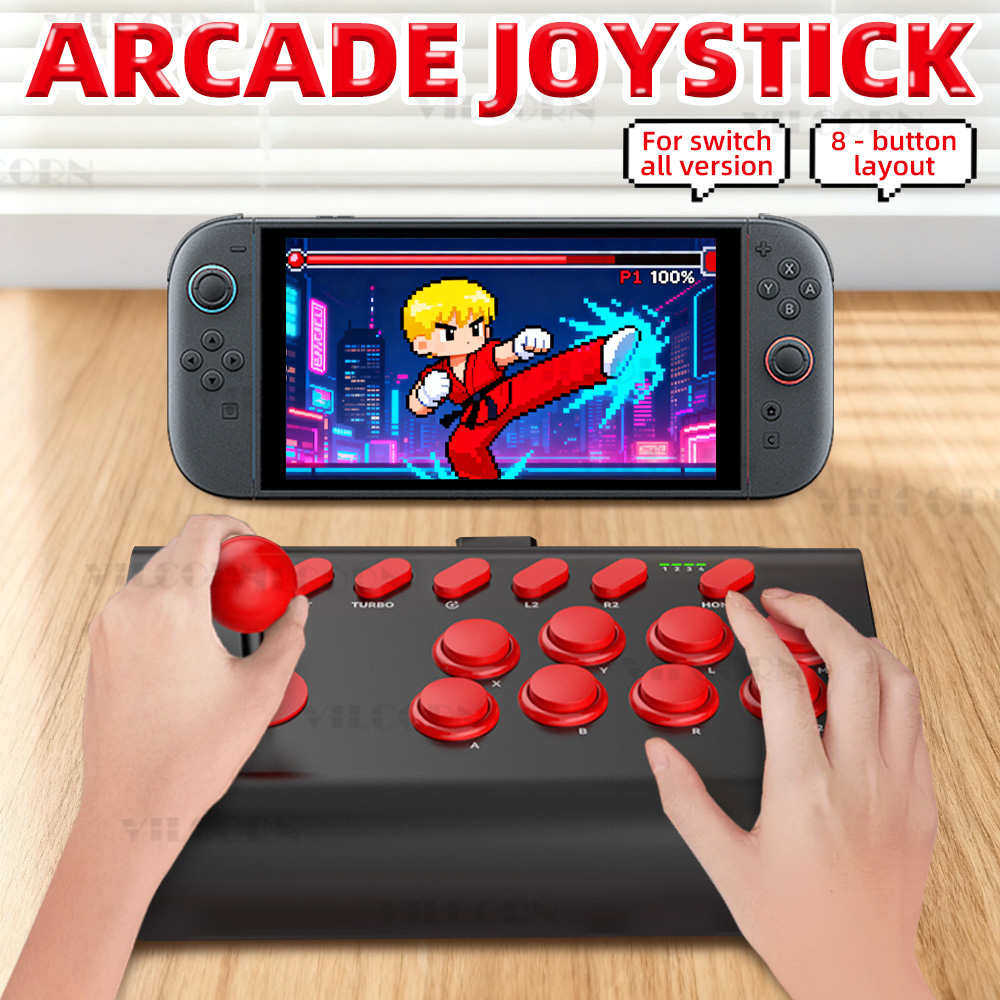 Arcade Stick Joystick - Arcade-Stick mit 8 Tasten für Nintend