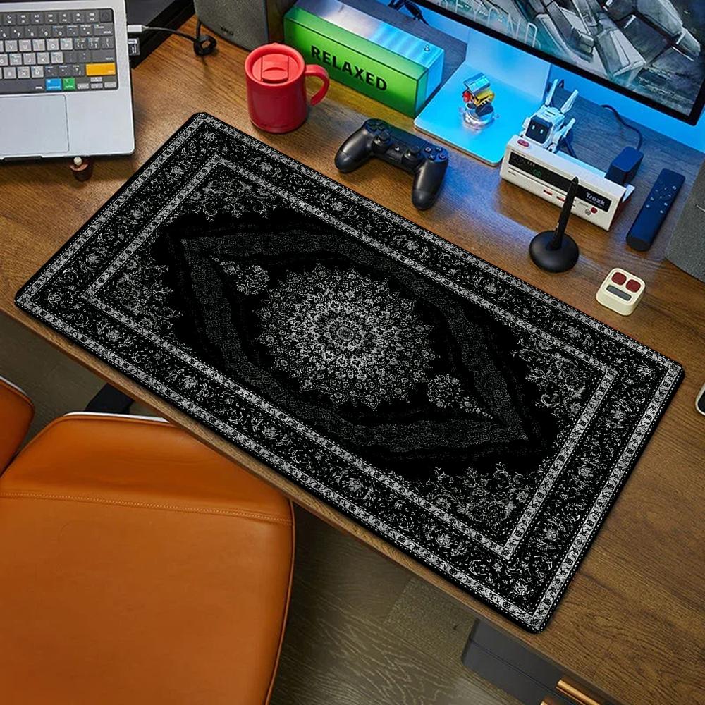 Retro Gaming Desk - Neuer schwarzer persischer Teppich, geheimnisvolles Retro-Mauspad,