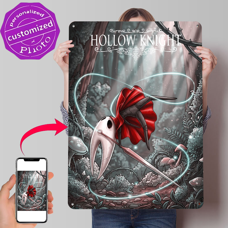 Retro Knight Gaming - Hollow Knight Hornet Artwork Metallposter, individuelle