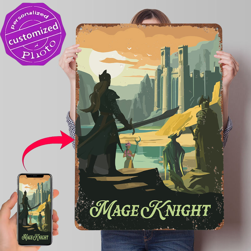 Retro Knight Gaming - Mage Knight Brettspiel-inspiriertes bedrucktes Poster, personalisierte