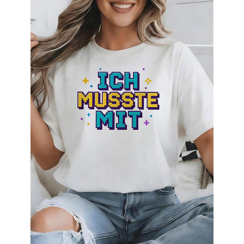 Retro Gaming Font - Ich musste mit deutschem Meme T-Shirt