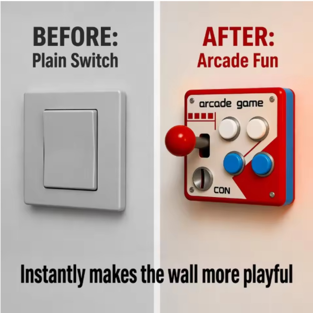 Arcade Stick Joystick - Retro Arcade Joystick Schalterplatten-Abdeckung, Bohrfreie 3D-Gedruckte