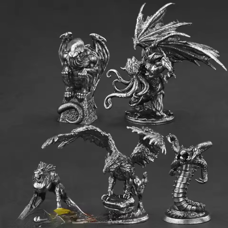Retro Gaming Decor - Legierungsmetall-Monstersoldaten-Miniatur, bemalbar, für Tischspiele, Auto-Innendekoration, Sammlerstück,