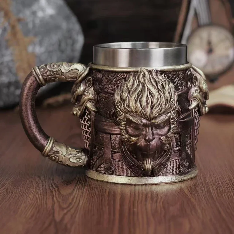 Retro Gaming Gifts For Men - Heißer Verkauf: Black Myth Wukong Harz-Bierkrug,