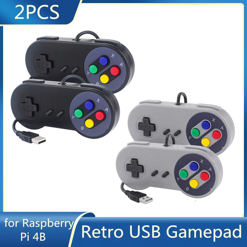 Retro Gaming Raspberry Pi - 2 Stück USB-Gamepad Retro-Gaming-Joystick Kabelgebundener Controller