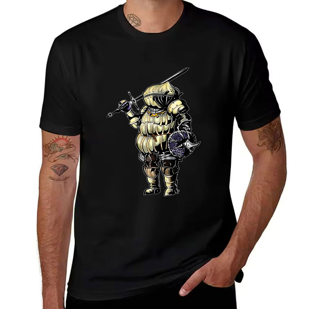 Retro Knight Gaming - Herren Baumwoll-T-Shirt mit Retro Chubby Knight