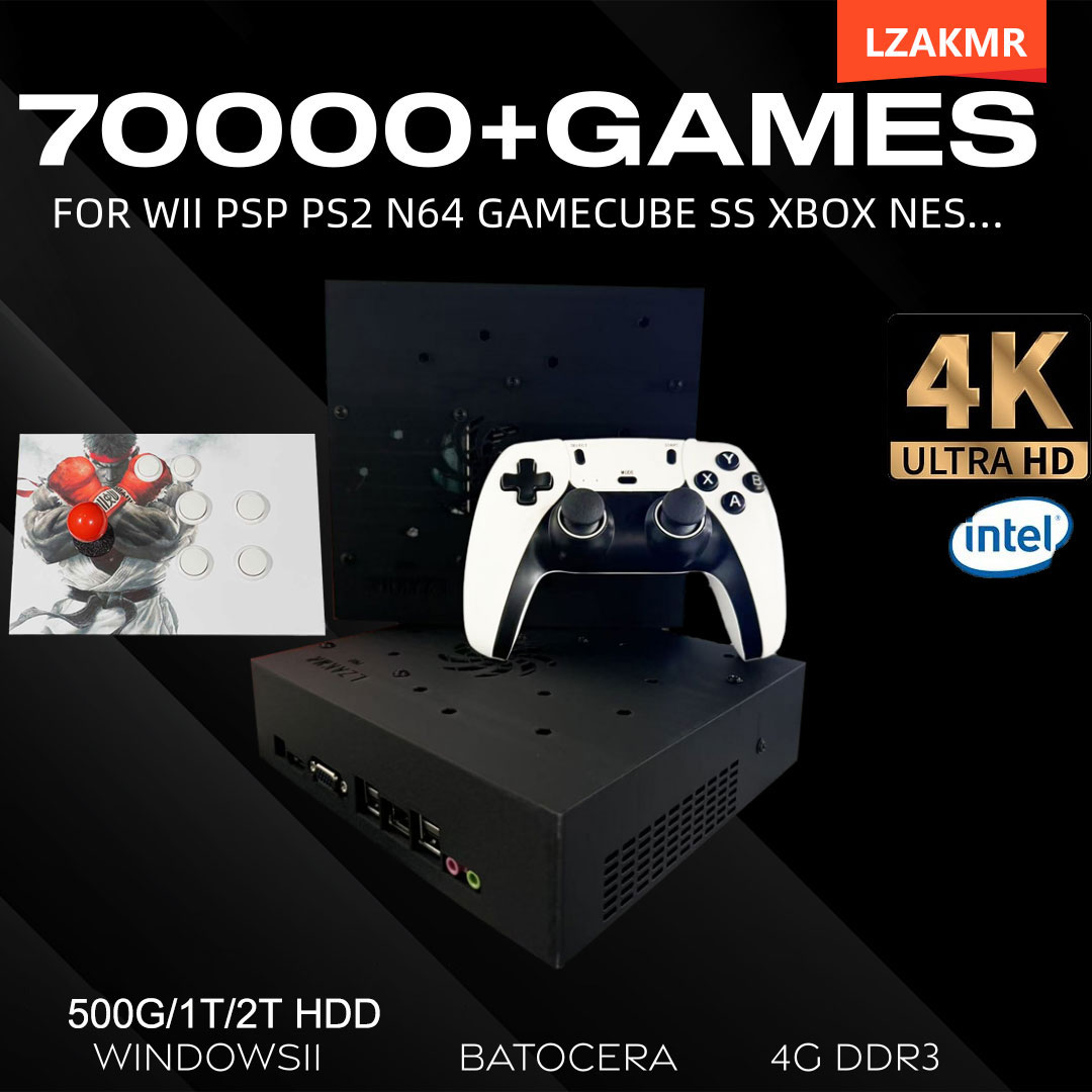 Retro Gaming Kit - Retro-Gaming-Konsole 70000+ Spiele 2 TB T8