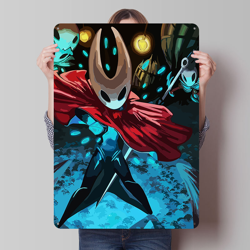 Retro Knight Gaming - Hollow Knight Gaming Blechposter, personalisierte Retro-Wandkunst,