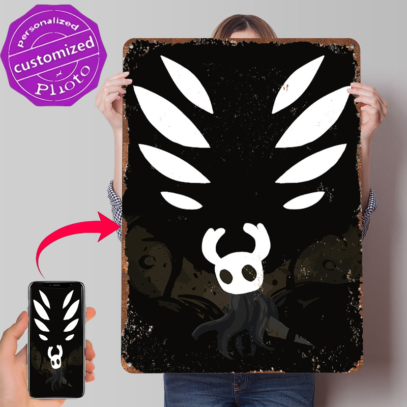 Retro Knight Gaming - Hollow Knight Metallposter, personalisierte Wandkunst, Retro-Vintage-Blechschilder
