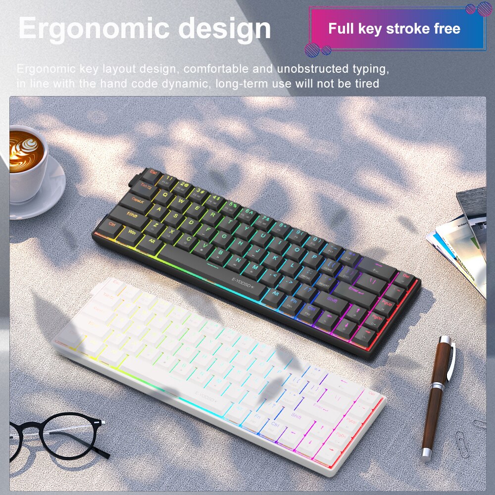 E-YOOSO A68 RGB Mini Slim USB  – Retro Gaming Keyboard Bewertung und Preis
