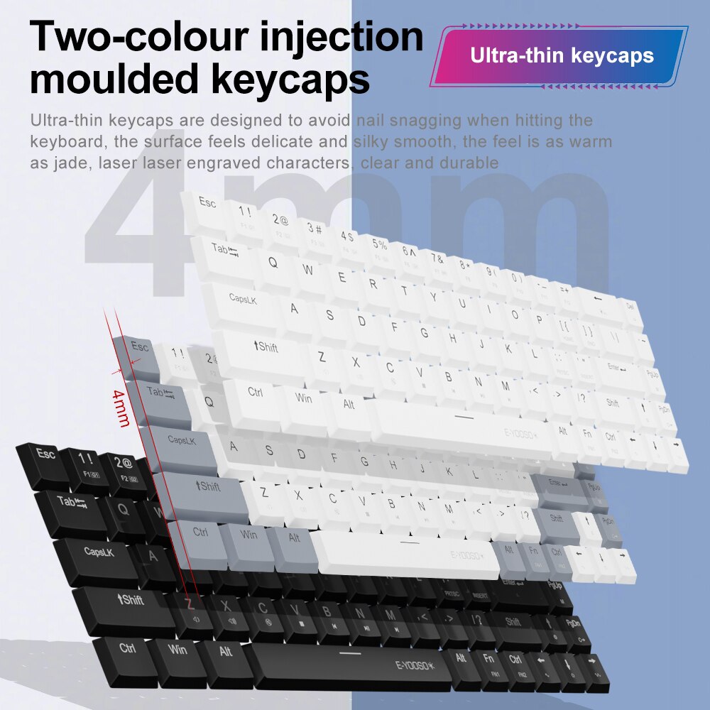 E-YOOSO A68 RGB Mini Slim USB  – Retro Gaming Keyboard Bewertung und Preis
