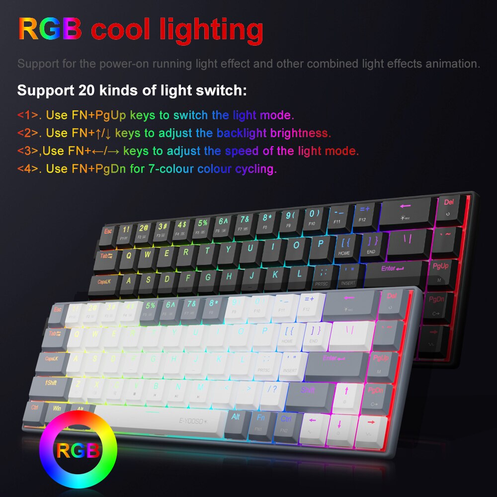 E-YOOSO A68 RGB Mini Slim USB  – Retro Gaming Keyboard Bewertung und Preis