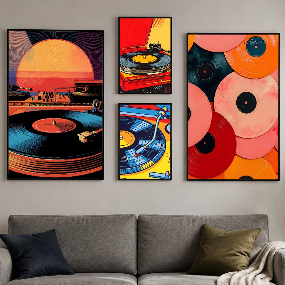 Retro Buntes Plattenspieler-Po – Retro Gaming Wallpaper Bewertung und Preis