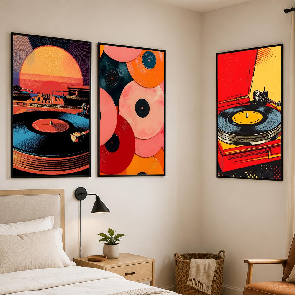 Retro Buntes Plattenspieler-Po – Retro Gaming Wallpaper Bewertung und Preis