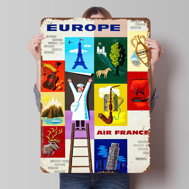 Europa Air France Reise-Metall – Retro Gaming France Bewertung und Preis