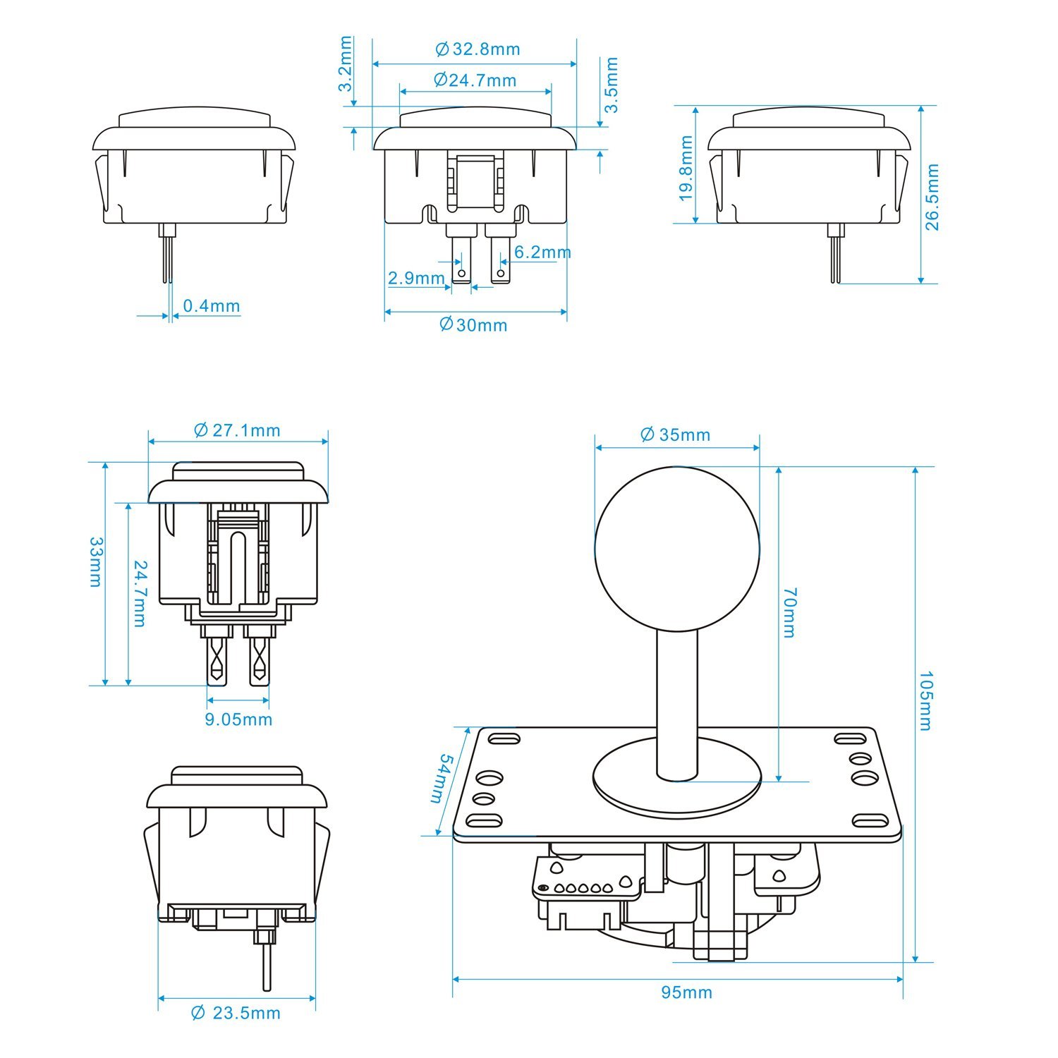 SJ@JX 2-Spieler-Arcade-DIY-Kit – Arcade Button Kit Bewertung und Preis