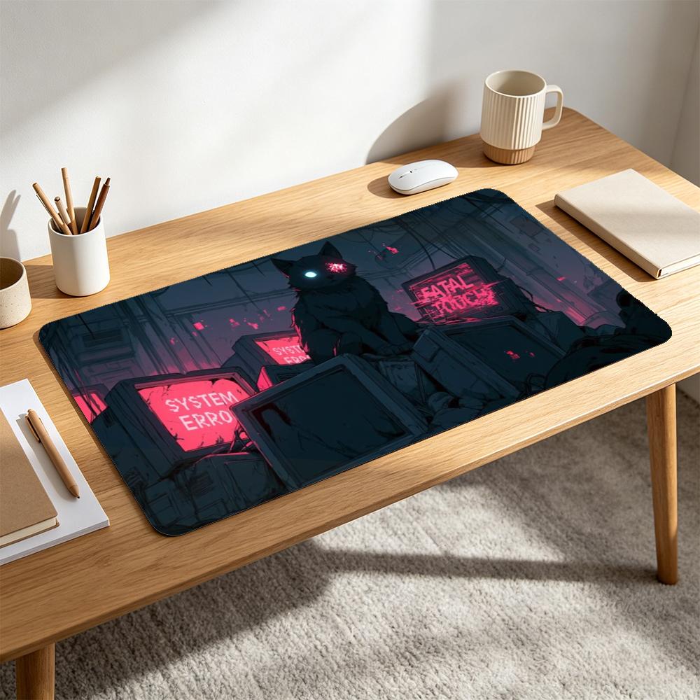 Cyberpunk Black Cat Großes Gam – Retro Gaming Desk Bewertung und Preis